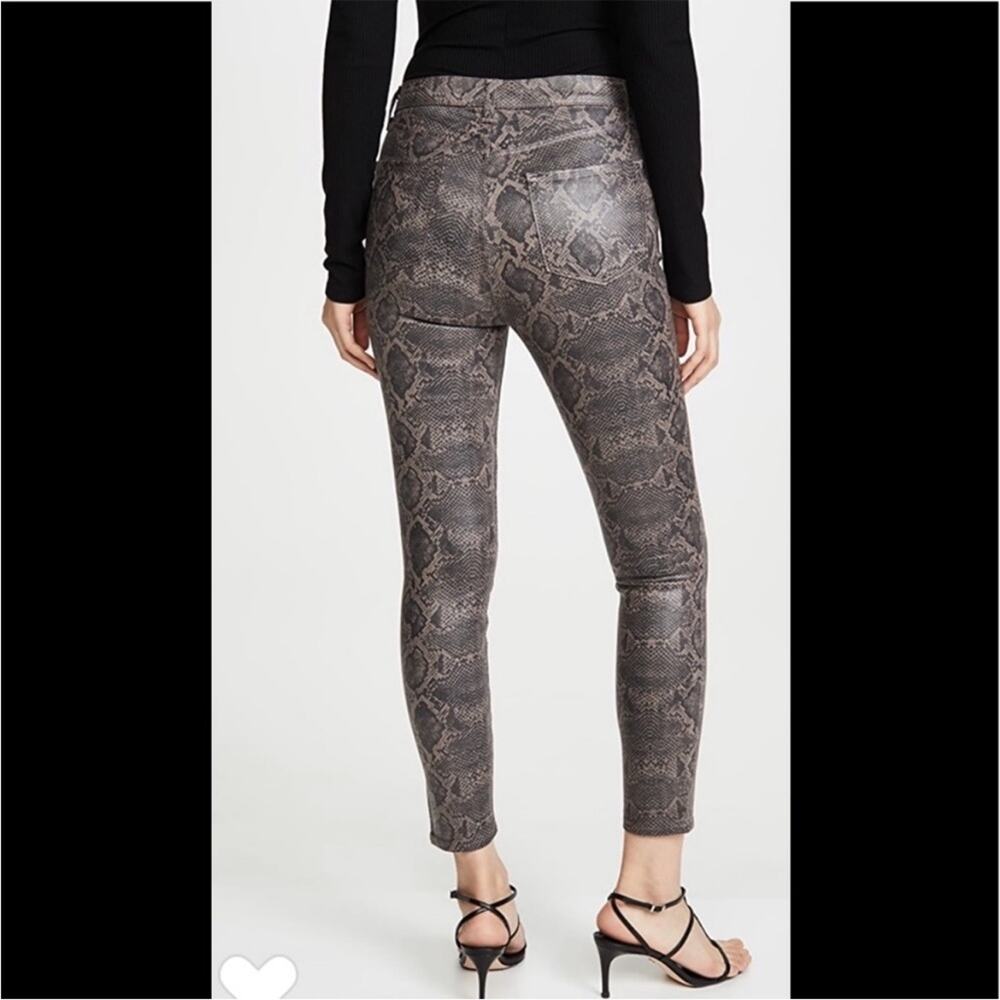 J BRAND Lillie Coated High Rise Skinny Jeans Snakeskin Size 27 - Picture 2 of 13